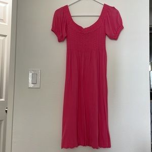 NWT! Bebe Smocked Bust Pink Dress Sz Med/ Large